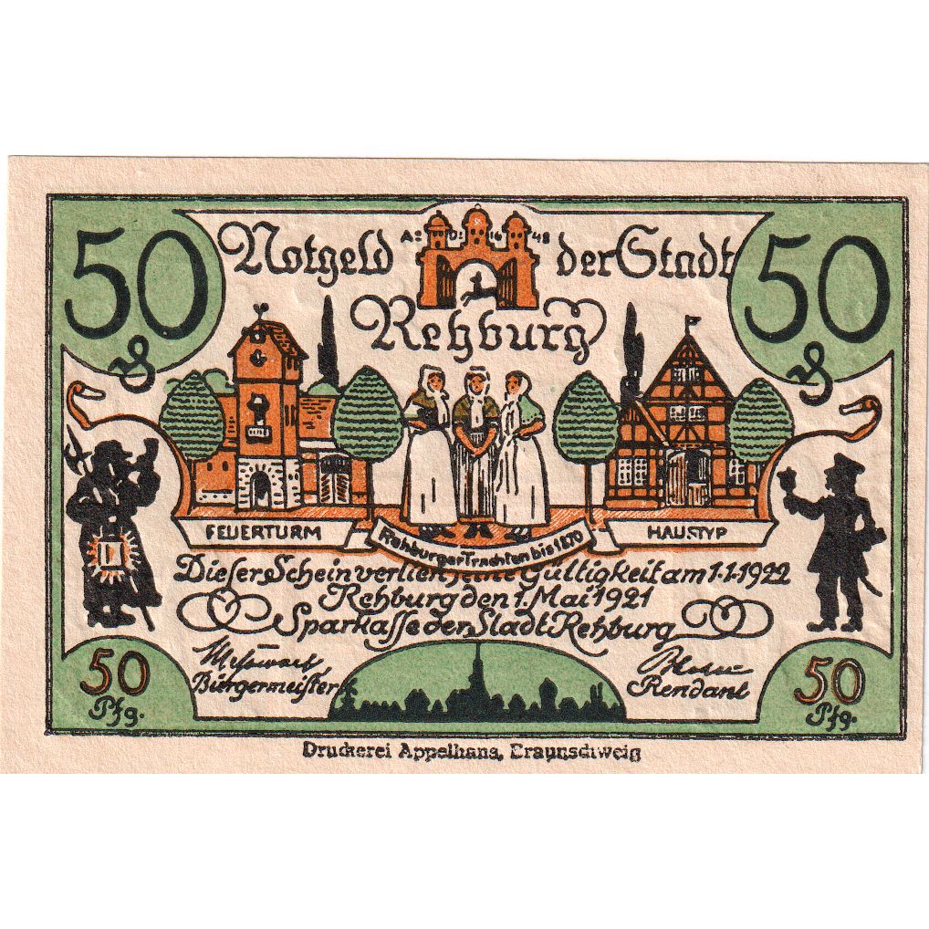 Germany, Rehburg, 50 Pfennig, 1921-05-01, UNC(63)