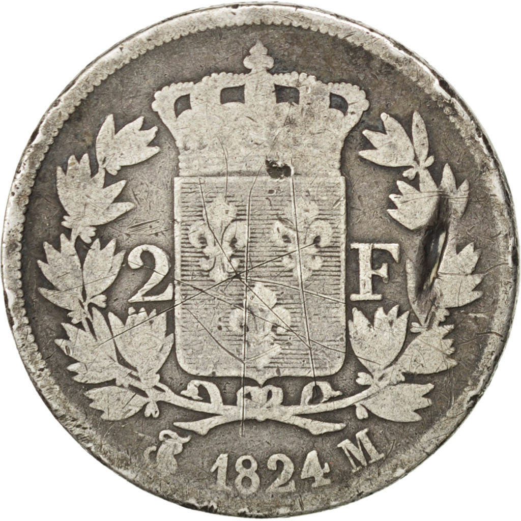 Münze, Frankreich, Louis XVIII, Louis XVIII, 2 Francs, 1824, Toulouse, SGE