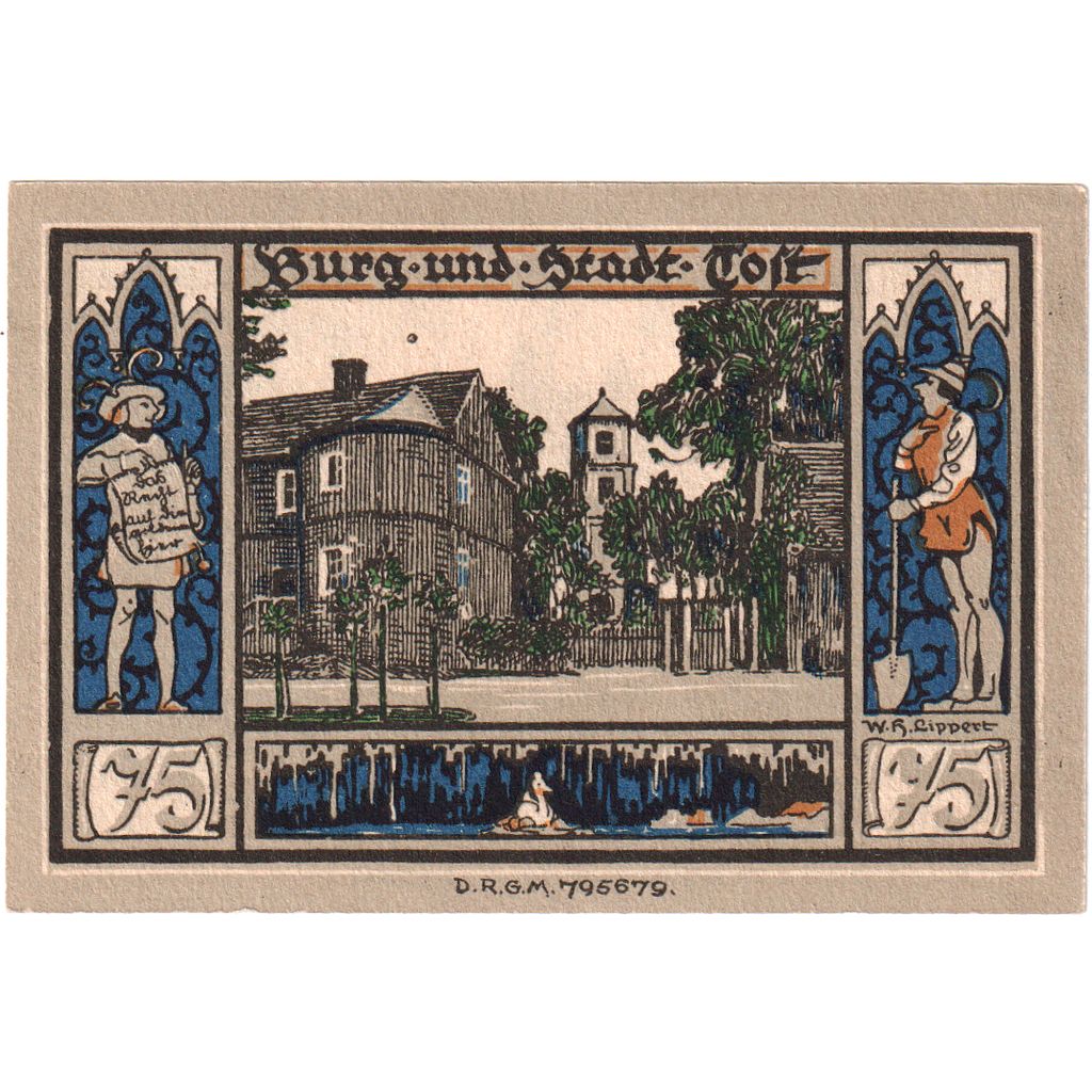 Germania, Gleiwitz, 75 Pfennig, SPL