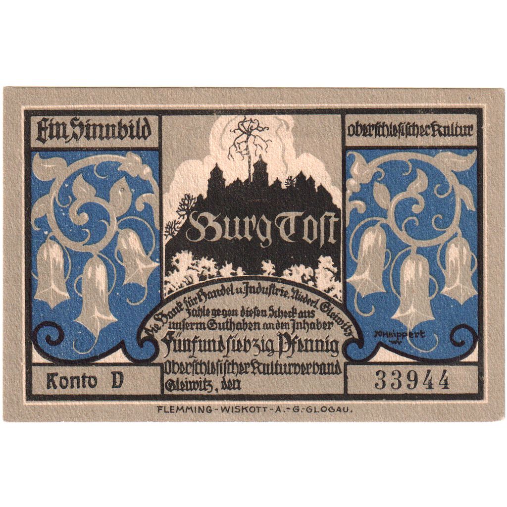 Germania, Gleiwitz, 75 Pfennig, SPL