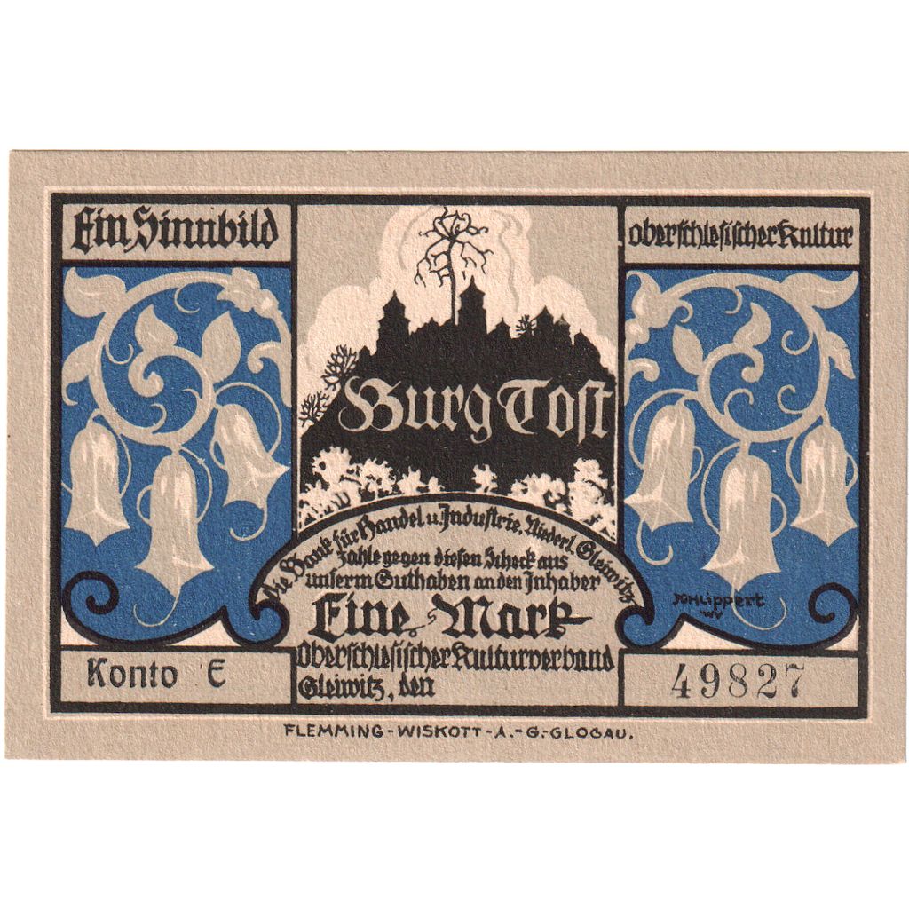 Germania, Gleiwitz, 1 Mark, SPL