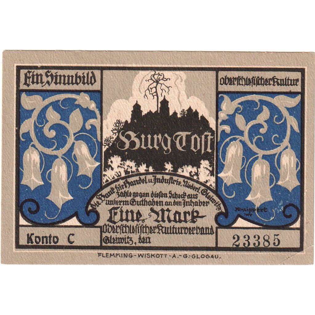 Germania, Gleiwitz, 1 Mark, SPL