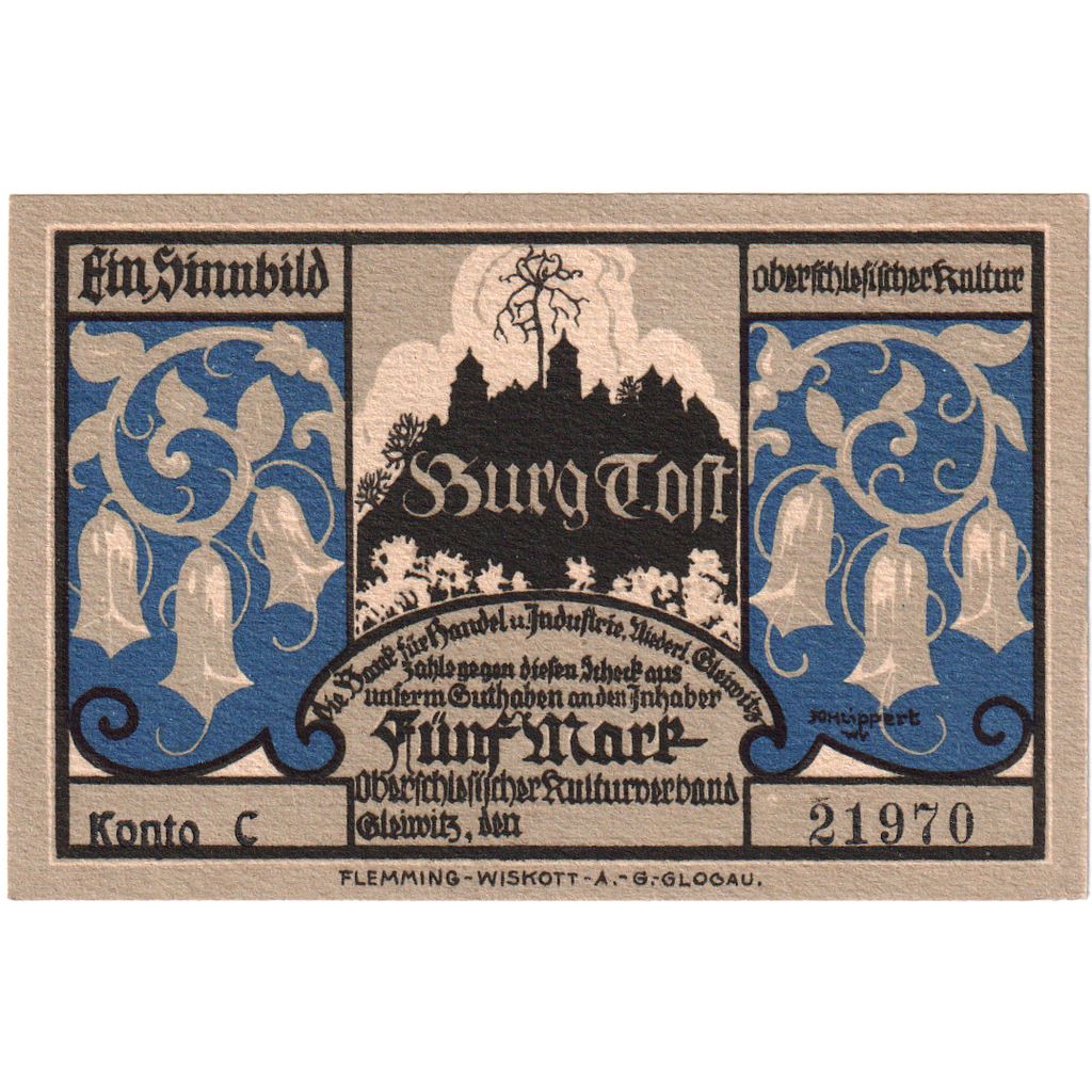 Germania, Gleiwitz, 5 Mark, SPL