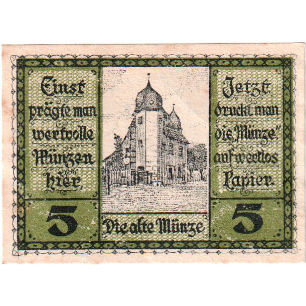 Alemania, Schleiz, 5 Pfennig, 1919-08-25, EBC