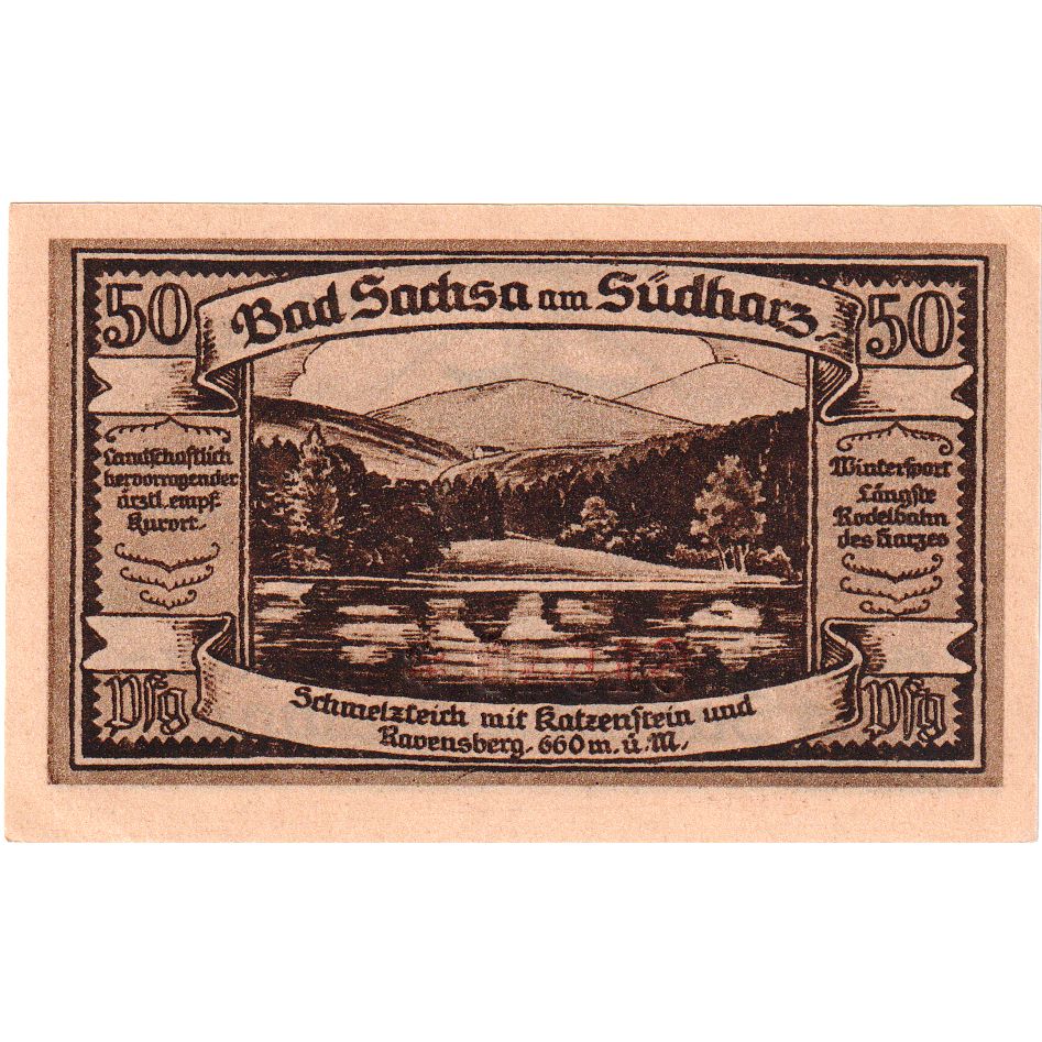 Germania, Bad Sachsa am Sudharz, 50 Pfennig, 1921-04-01, SPL