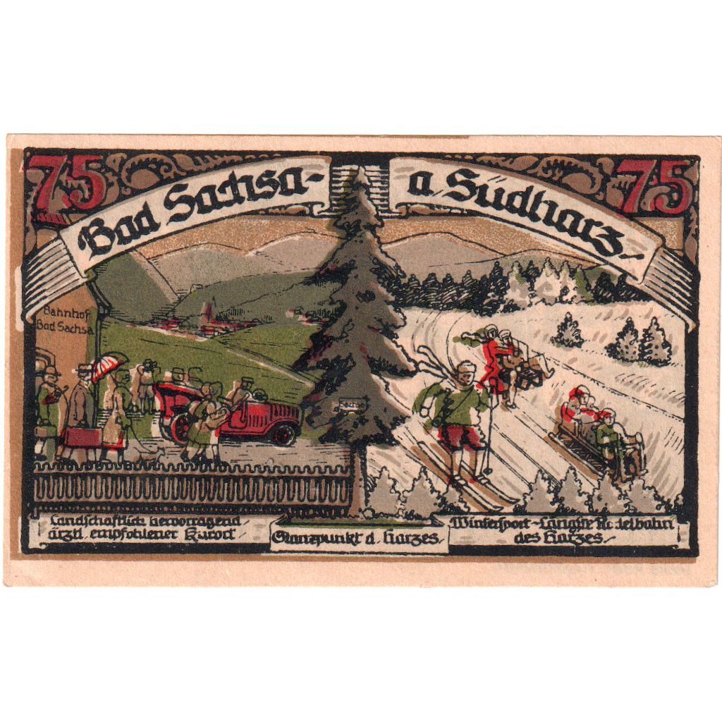 Germania, Bad Sachsa am Sudharz, 75 Pfennig, 1921-04-01, SPL