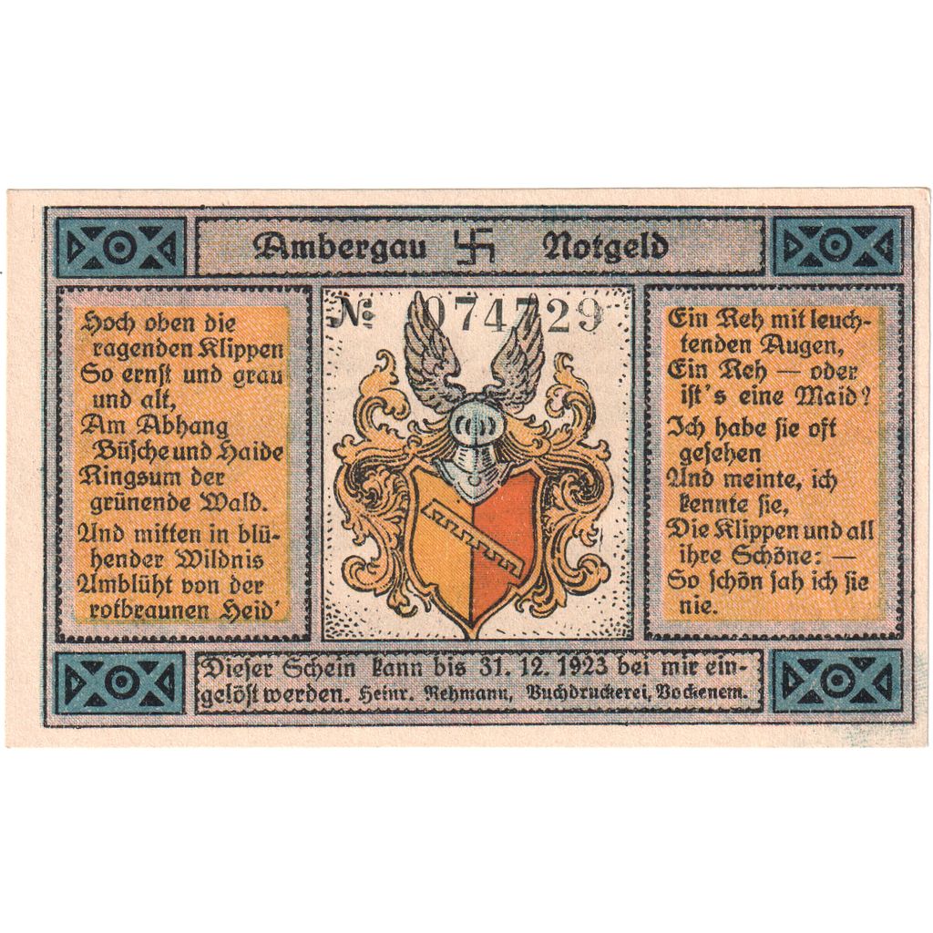 Germania, Bockenem, 50 Pfennig, 1923-12-31, SPL