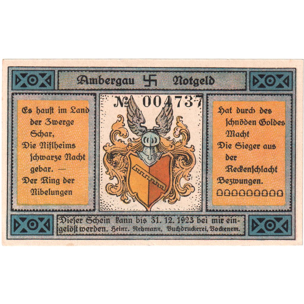 Germania, Bockenem, 50 Pfennig, 1923-12-31, SPL