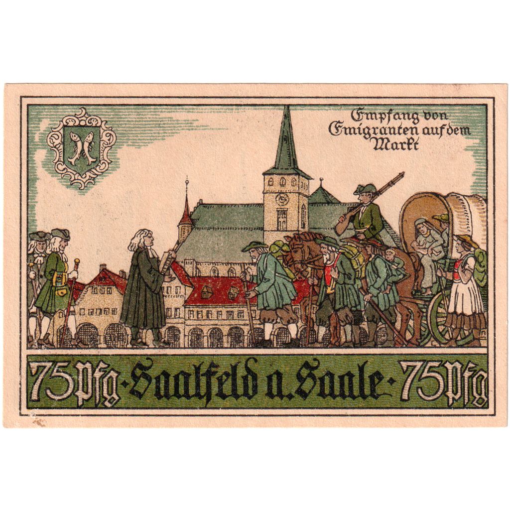 Germania, Saalfeld, 75 Pfennig, 1921-08-01, SPL