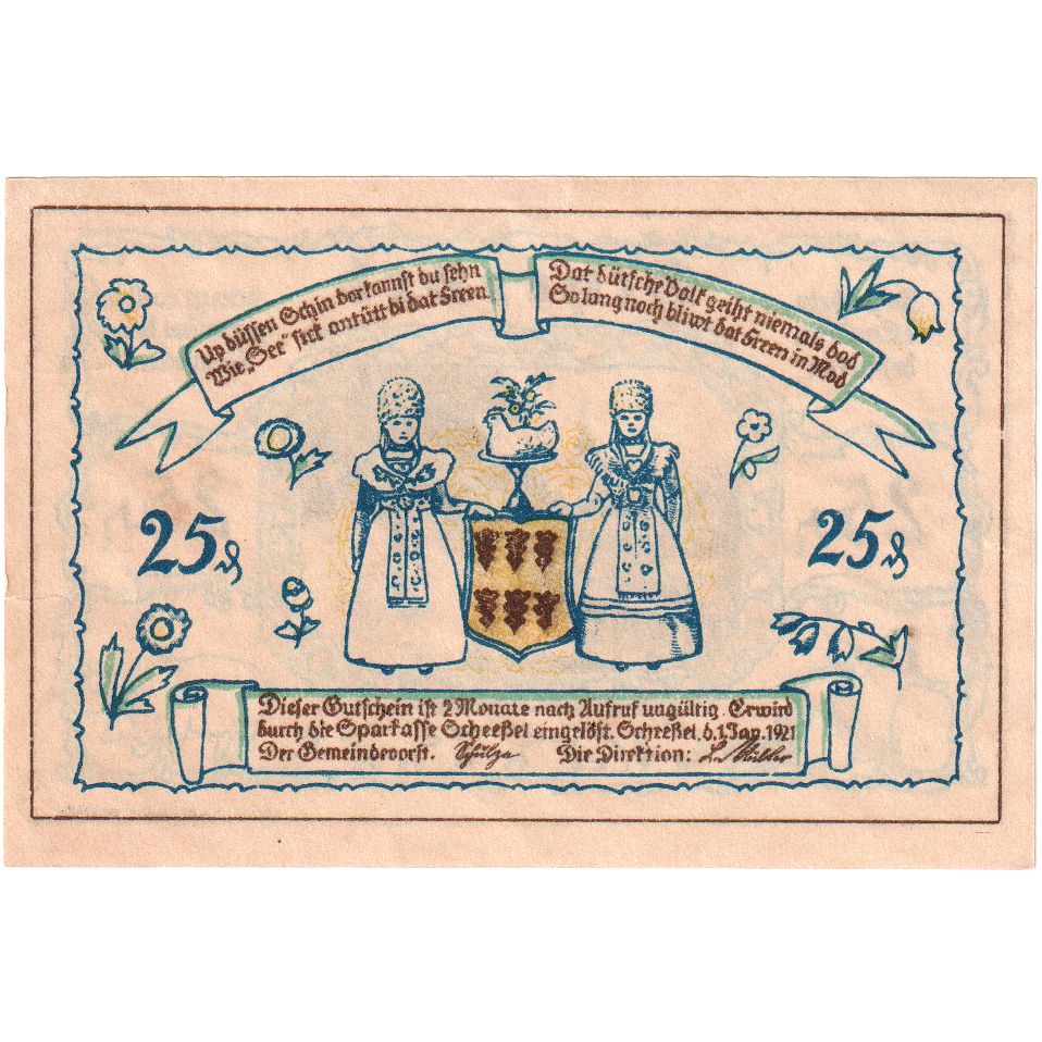 Deutschland, Scheessel, 25 Pfennig, 1921-01-01, UNZ-