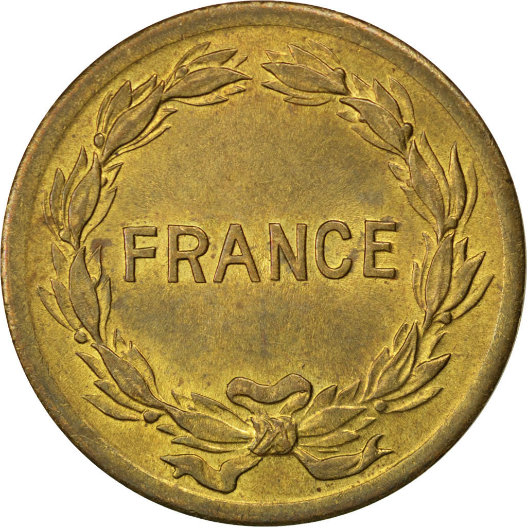 Coin, France, France Libre, 2 Francs, 1944, Philadelphia, AU(55-58), Brass