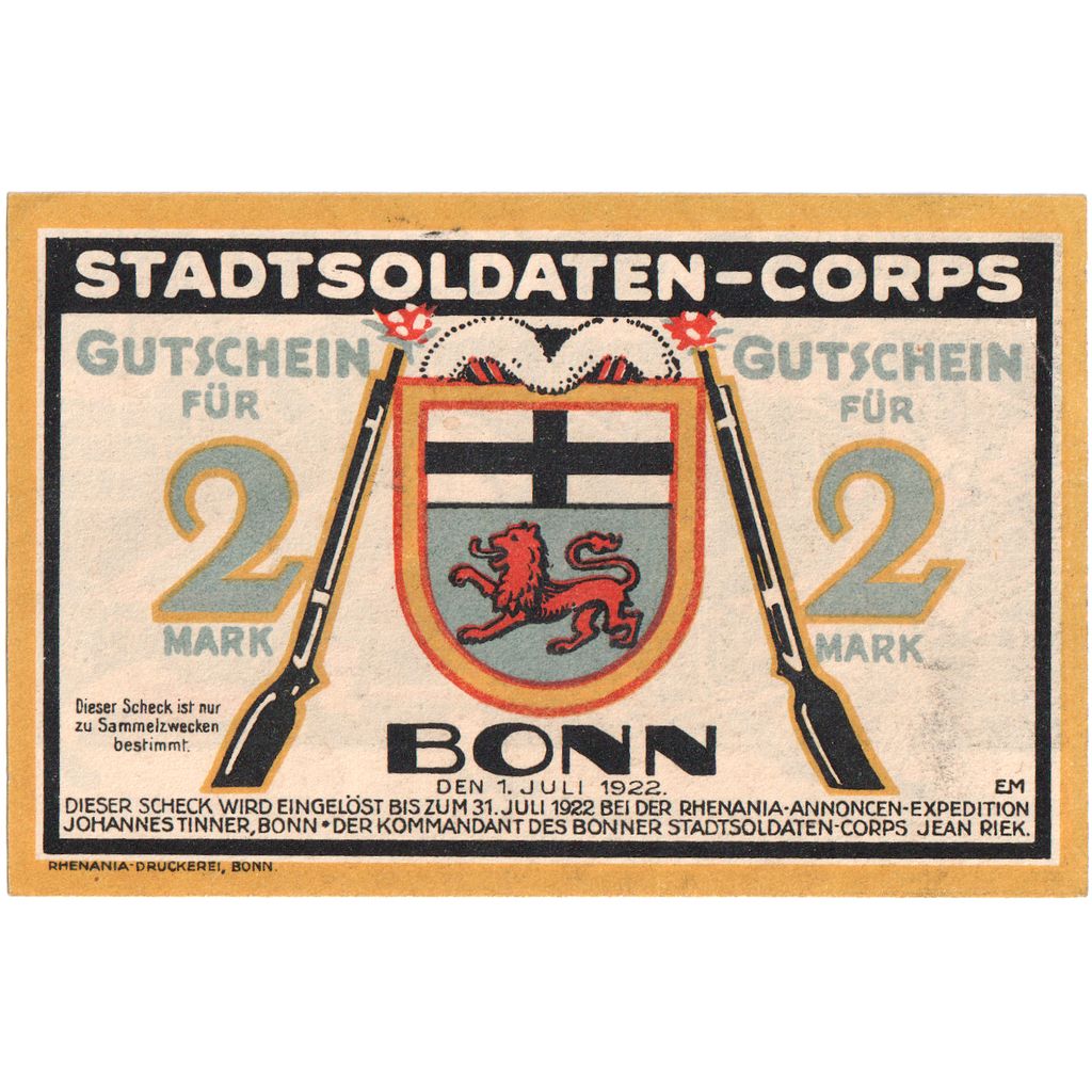 Duitsland, Bonn, 2 Mark, 1922-07-01, SPL