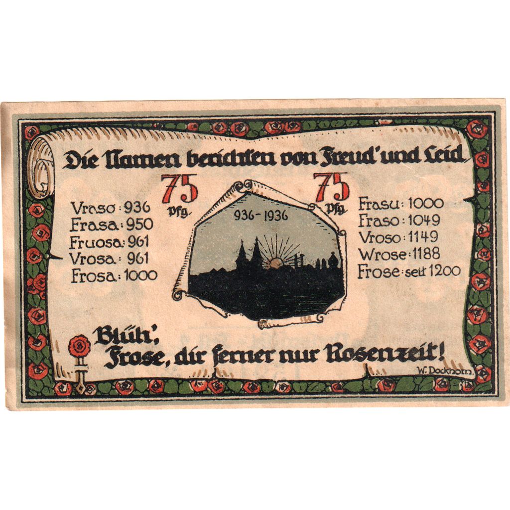 Deutschland, Frose in Anhalt, 75 Pfennig, 1921-06-27, UNZ-