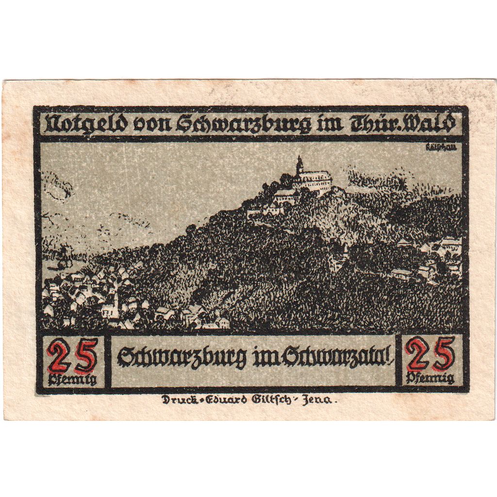 Germania, schwarzburg, 25 Pfennig, 1922-08-31, BB