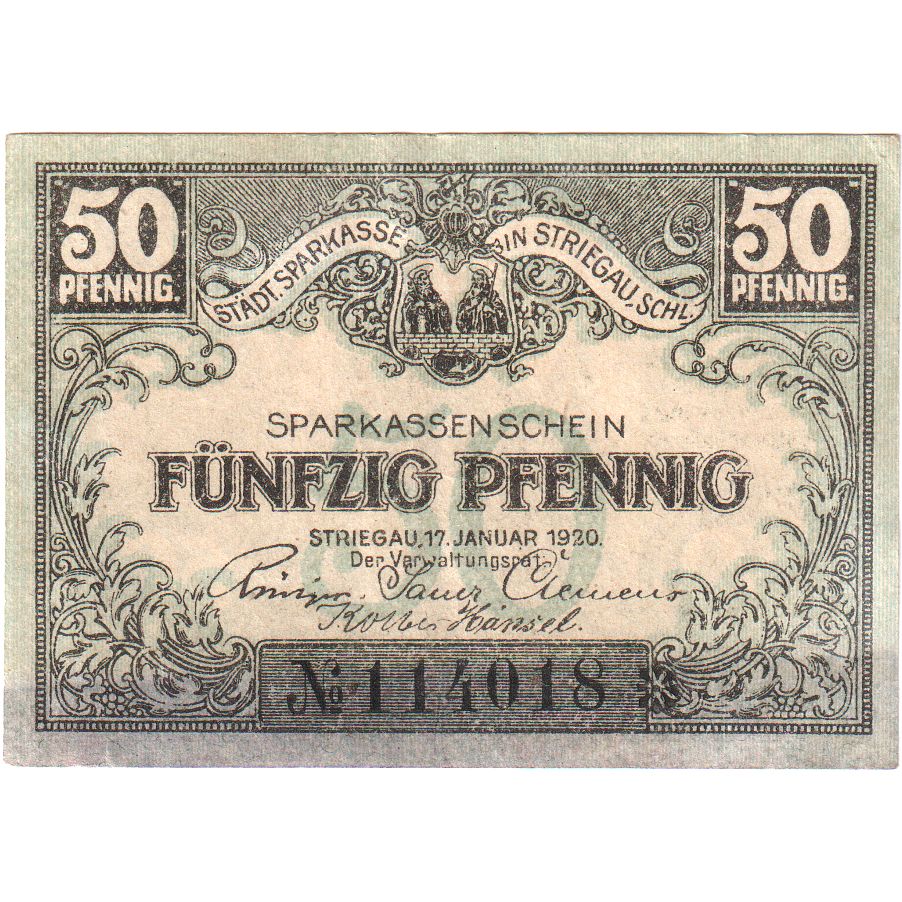 Germania, Striegau, 50 Pfennig, 1920-01-17, SPL