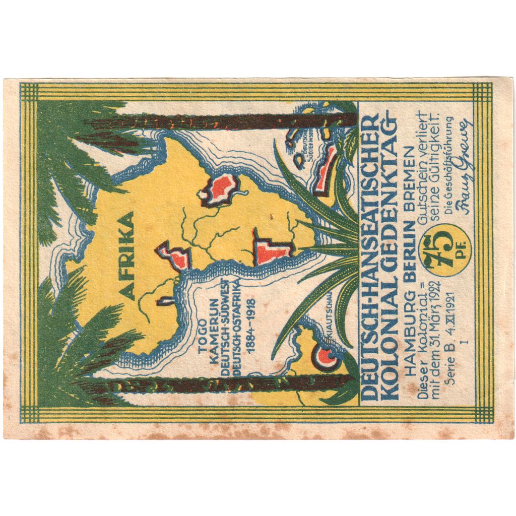 Germania, Berlin, 75 Pfennig, 1922-03-31, MB