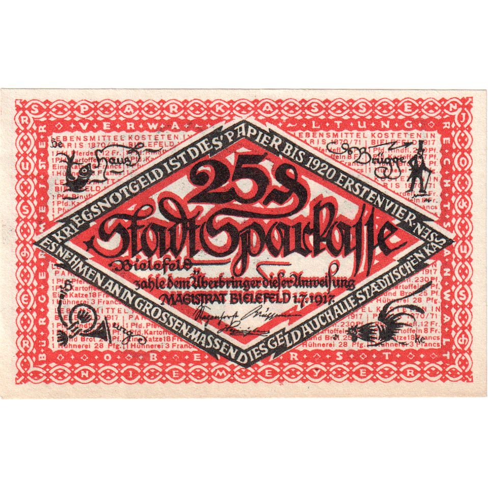 Deutschland, Bielefeld, 25 Pfennig, 1917-07-01, UNZ-