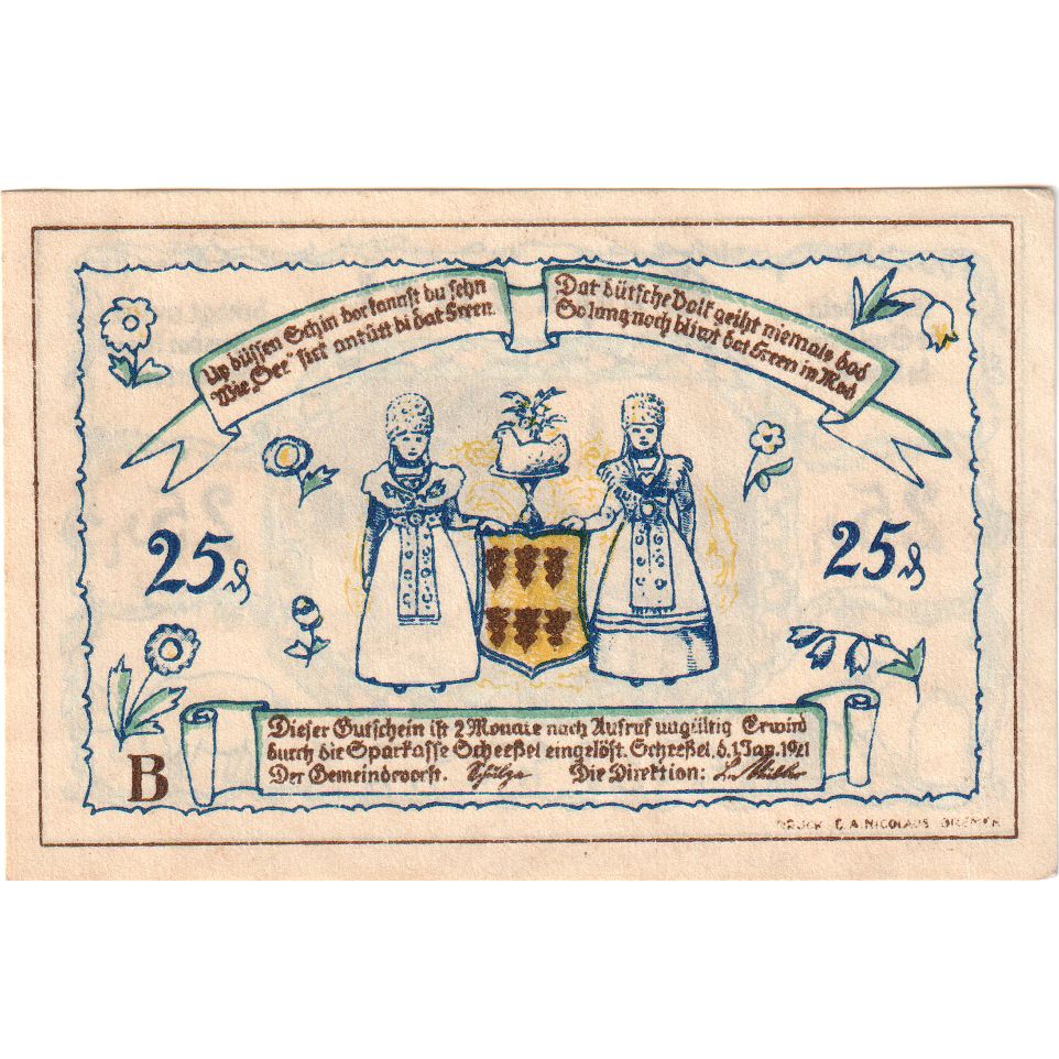 Germania, Scheessel, 25 Pfennig, 1921-01-01, SPL
