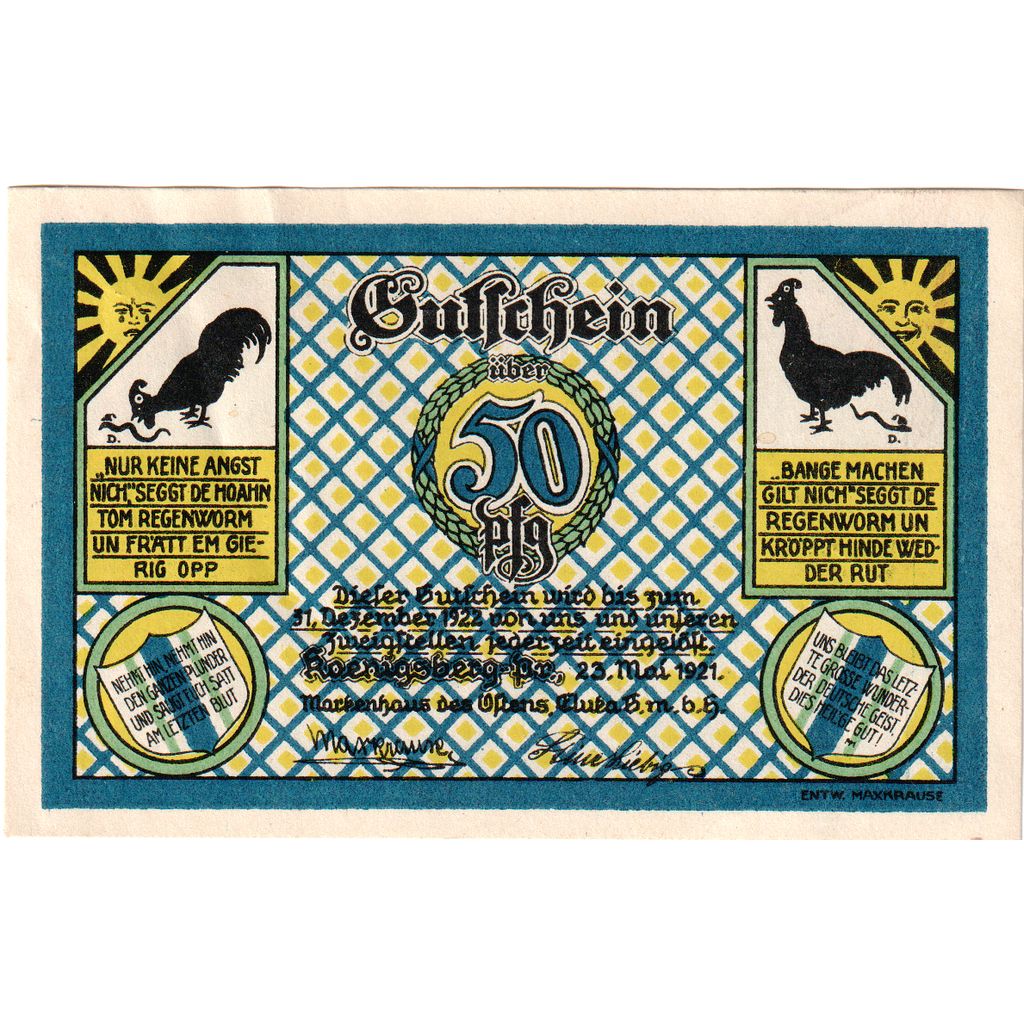 Duitsland, Konigsberg, 50 Pfennig, 1921-05-23, SPL
