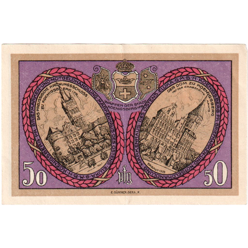 Germania, Konigsberg, 50 Pfennig, 1921-05-23, SPL