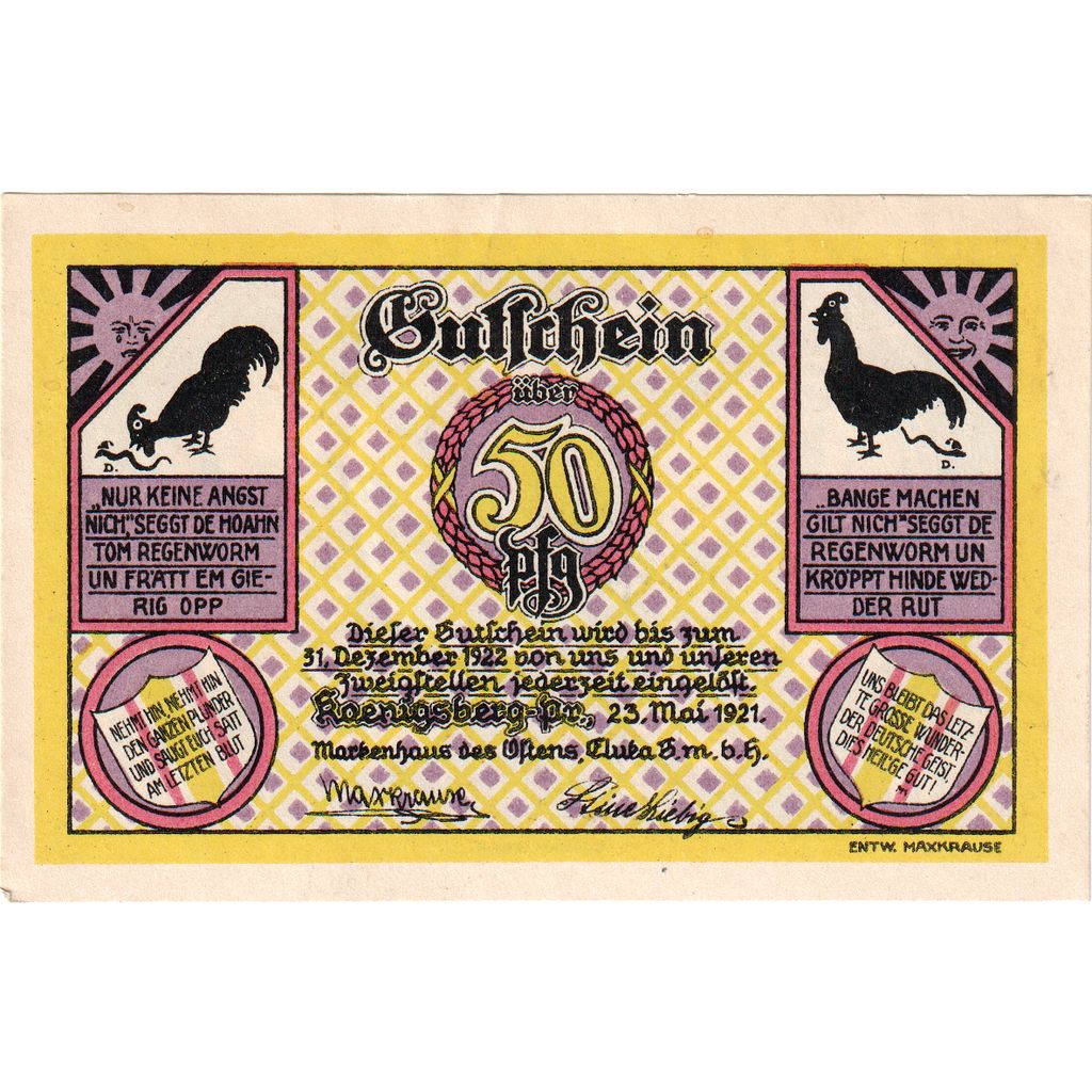 Alemanha, Konigsberg, 50 Pfennig, 1921-05-23, UNC(63)