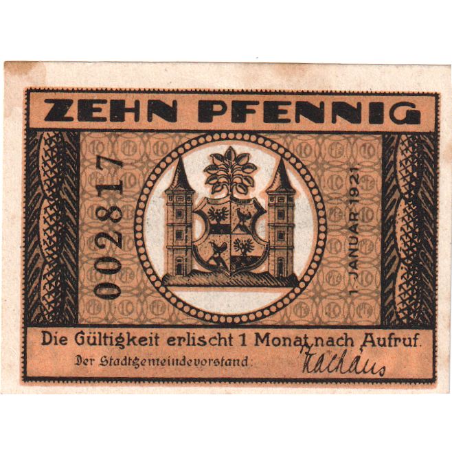 Deutschland, ilmenau, 10 Pfennig, 1921-01-01, SS