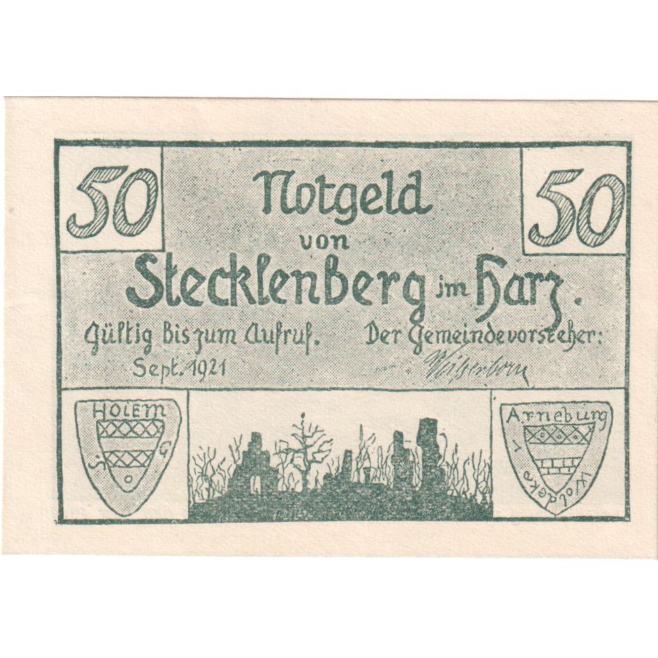 Germania, Stecklenberg, 50 Pfennig, SPL