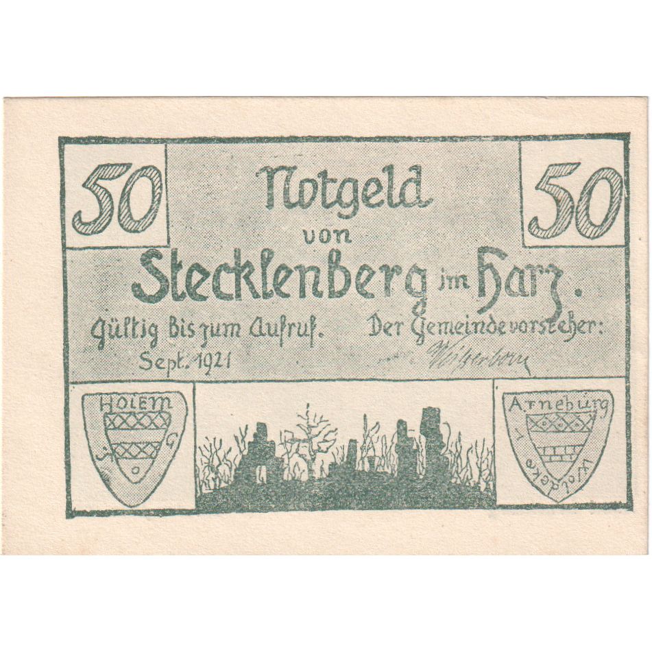 Duitsland, Stecklenberg, 50 Pfennig, SPL