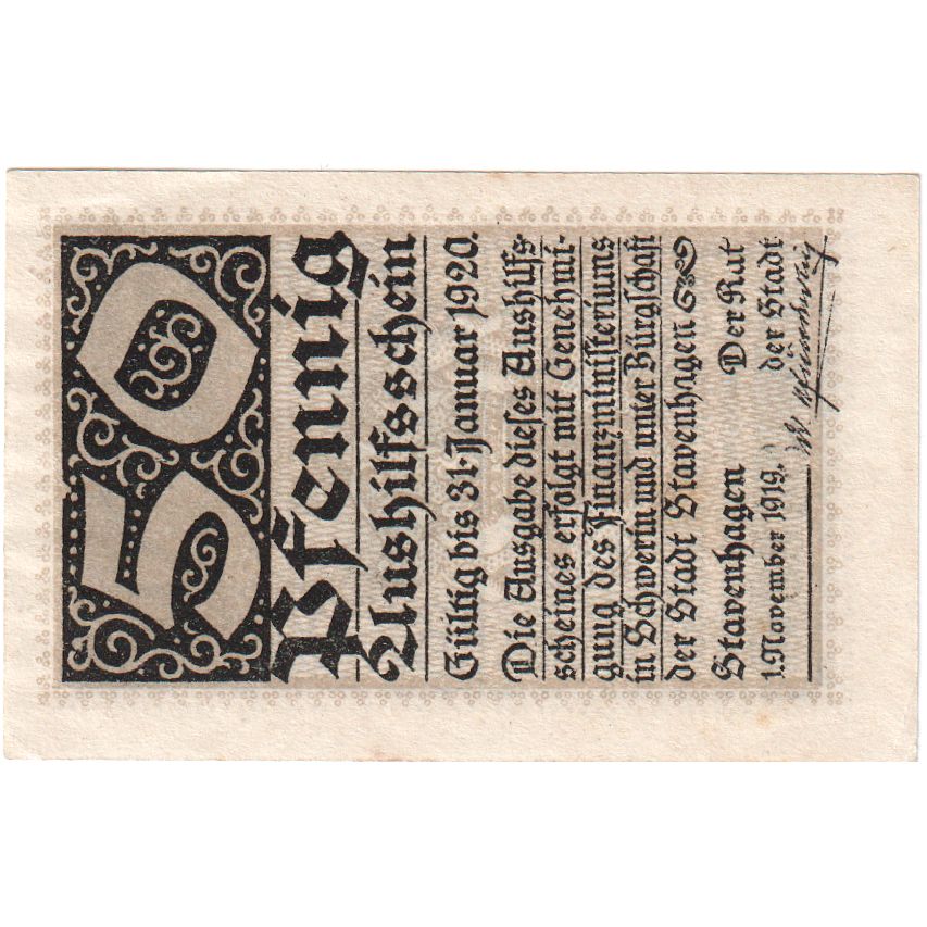 Deutschland, Stavenhagen, 50 Pfennig, 1920-01-31, UNZ-