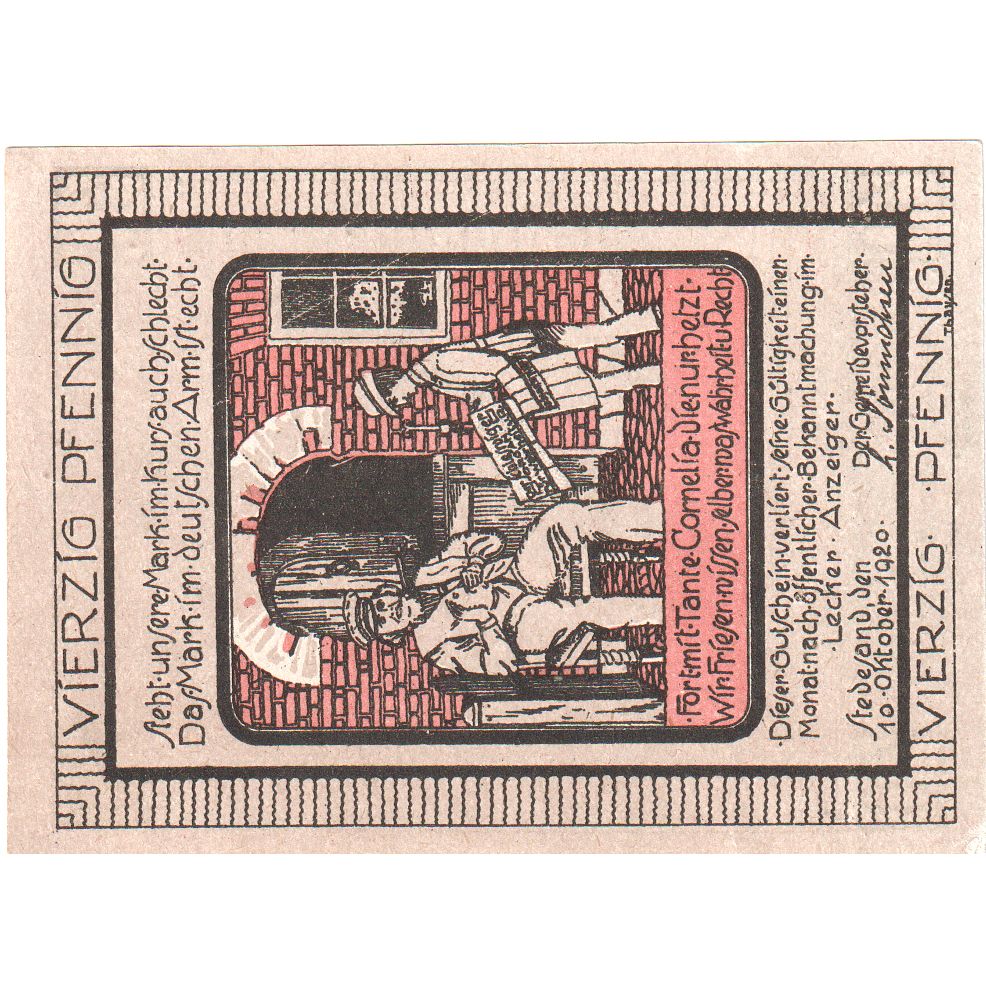 Duitsland, Stedesand, 40 Pfennig, 1920-10-10, SPL