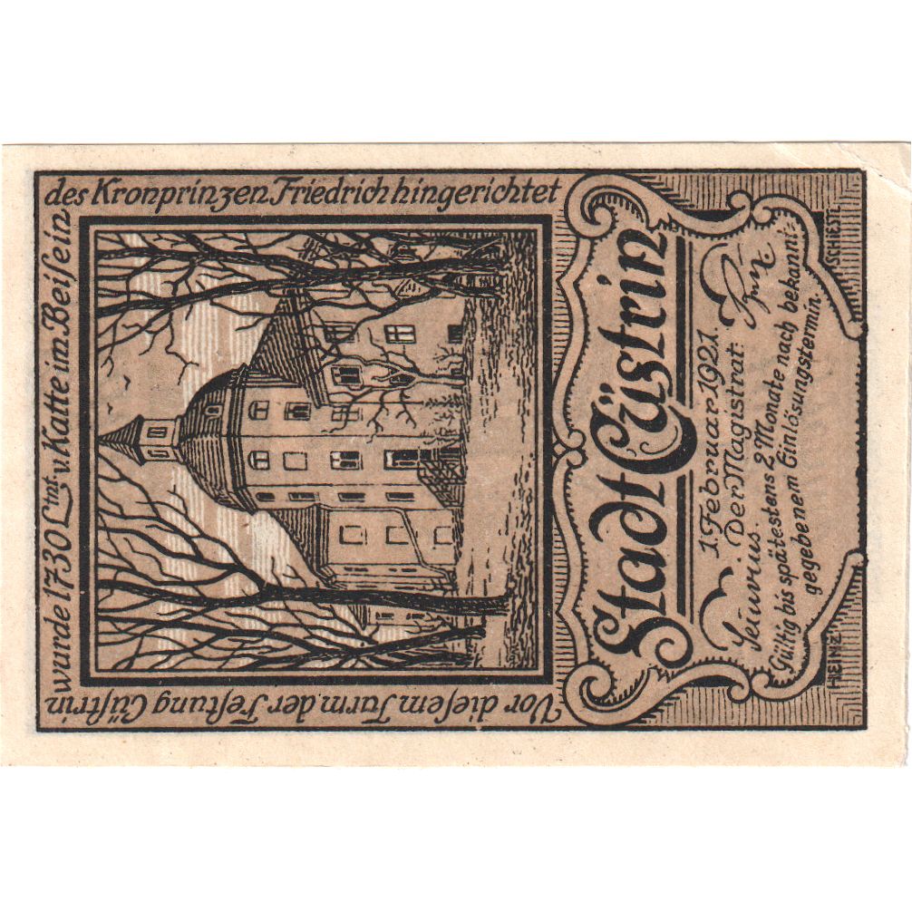 Duitsland, Cüstrin, 50 Pfennig, 1921-02-01, SUP