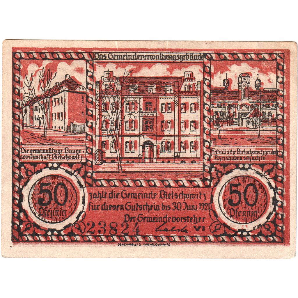 Germania, Bielschowitz, 50 Pfennig, 1920-06-30, BB+