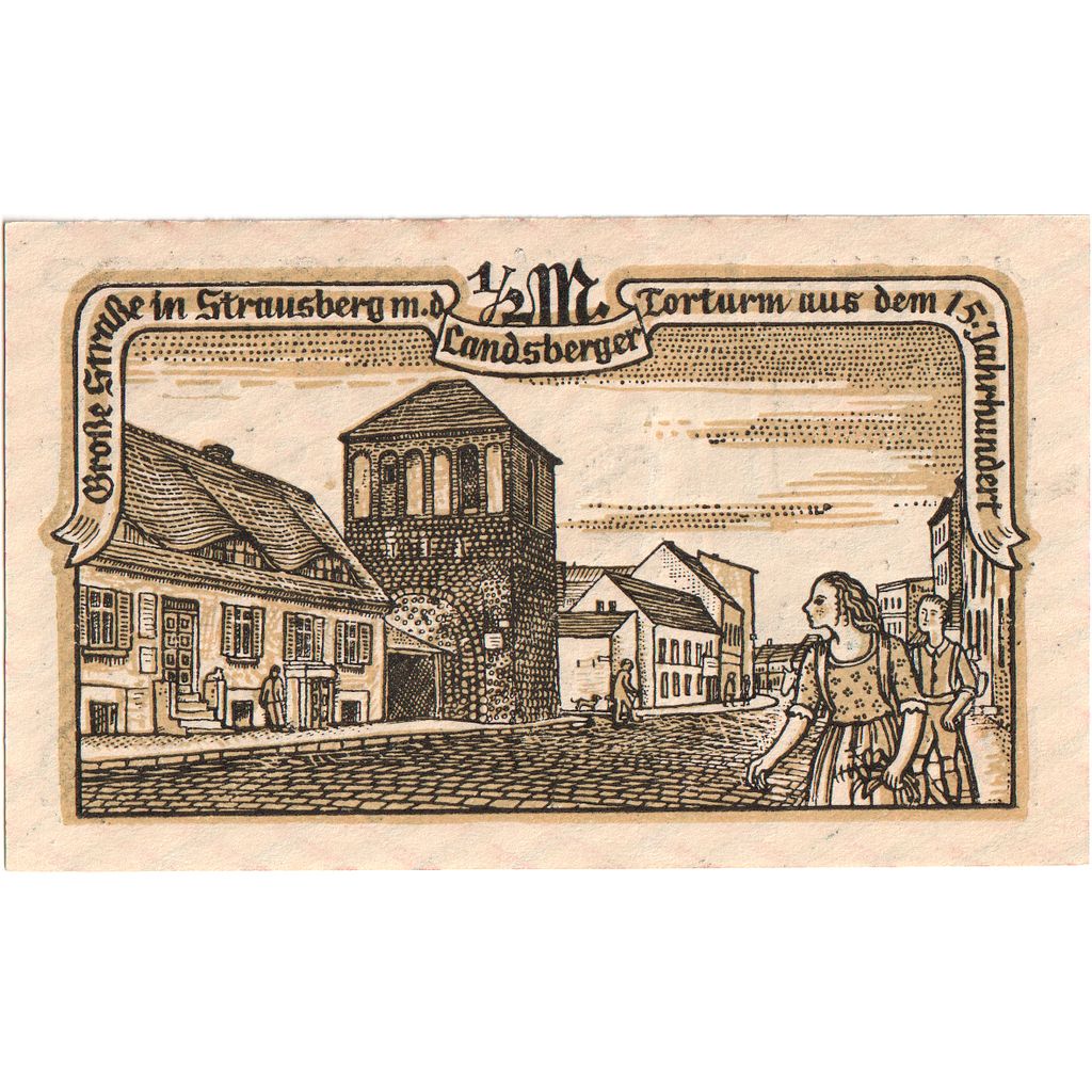 Germania, Strausberg, 1/2 Mark, 1921-09-01, SPL