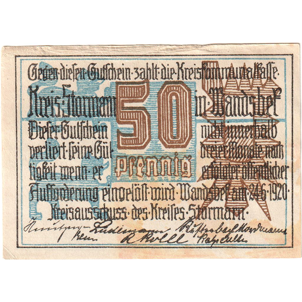 Germania, Stormarn, 50 Pfennig, BB