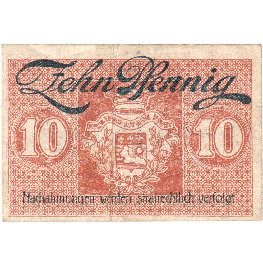 Duitsland, Saarlouis, 10 Pfennig, TB