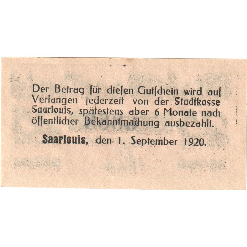 Duitsland, Saarlouis, 25 Pfennig, 1920-02-01, SPL