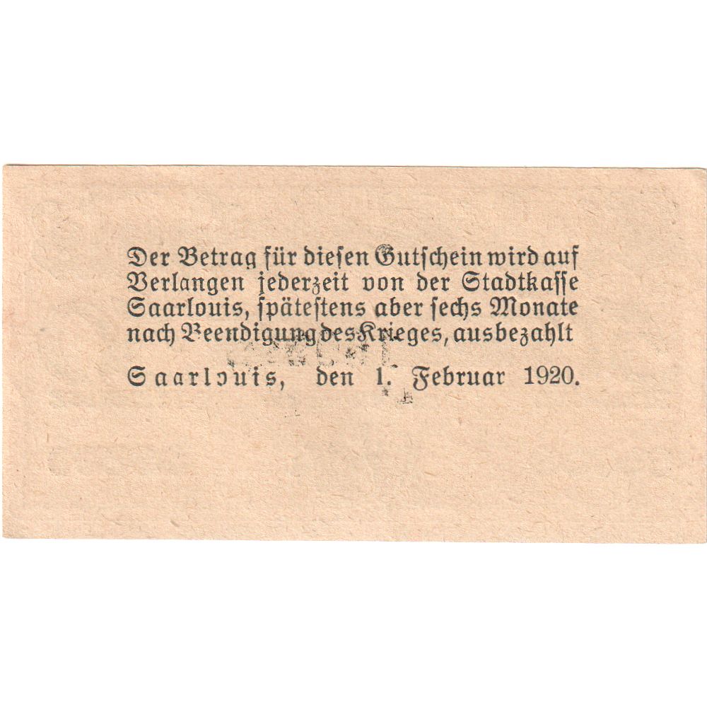 Deutschland, Saarlouis, 50 Pfennig, 1920-02-01, UNZ-