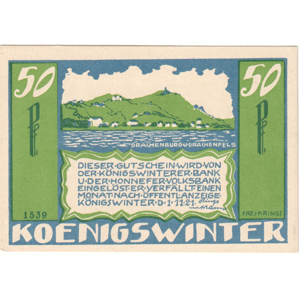 Deutschland, Koenigswinter, 50 Pfennig, 1921-11-01, UNZ-