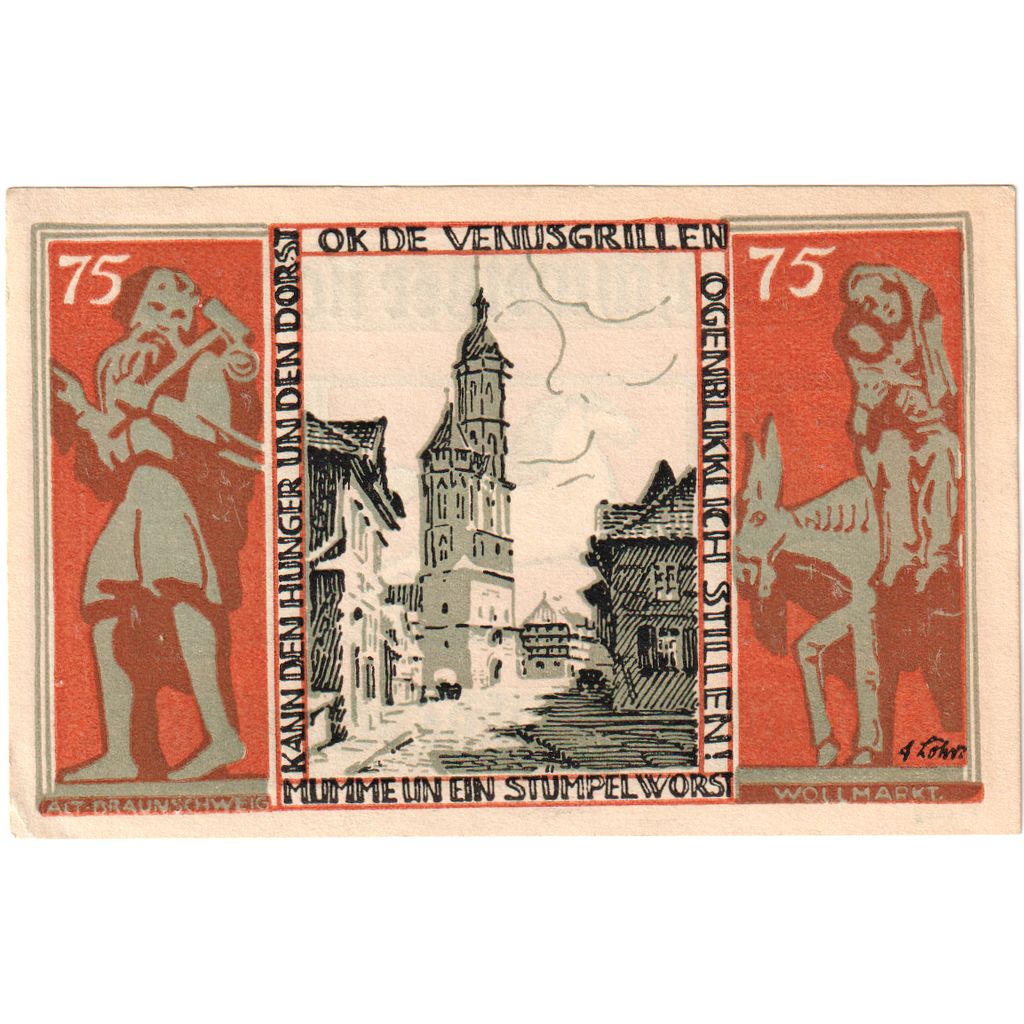Duitsland, Braunschweig, 75 Pfennig, 1921-05-01, SPL
