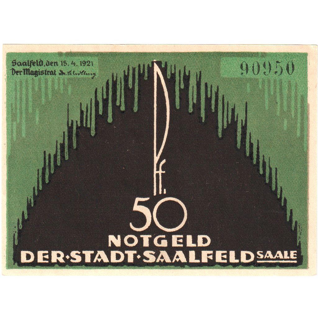 Deutschland, Saalfeld, 50 Pfennig, 1921-04-15, UNZ-
