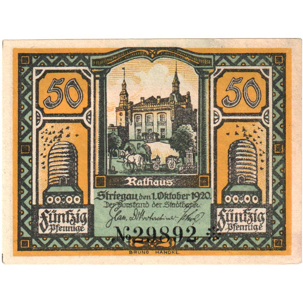 Deutschland, Striegau, 50 Pfennig, 1920-10-01, VZ