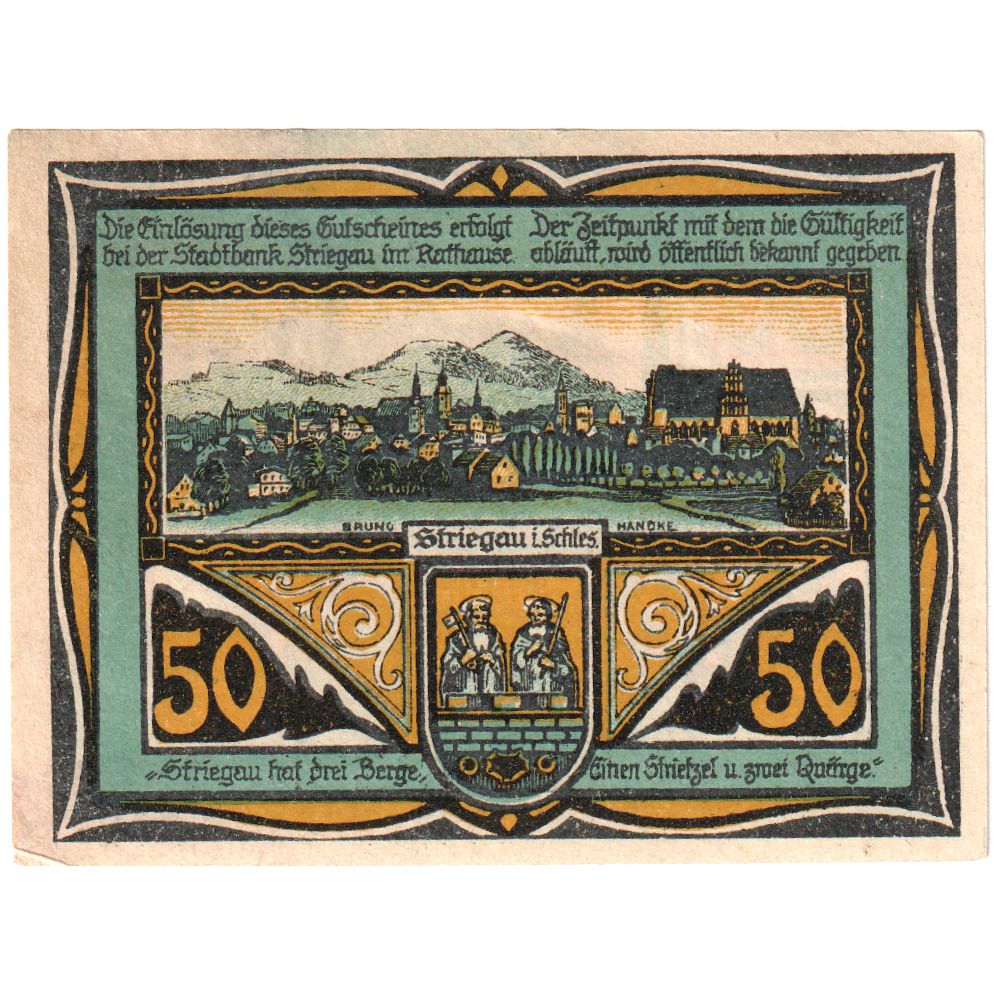 Deutschland, Striegau, 50 Pfennig, 1920-10-01, VZ