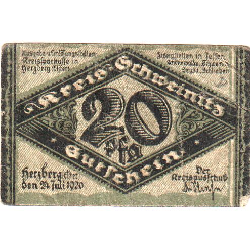 Deutschland, Schweinitz, 20 Pfennig, 1920-07-24, S