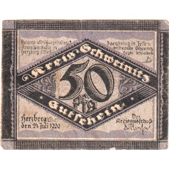 Deutschland, Schweinitz, 50 Pfennig, 1920-07-24, S