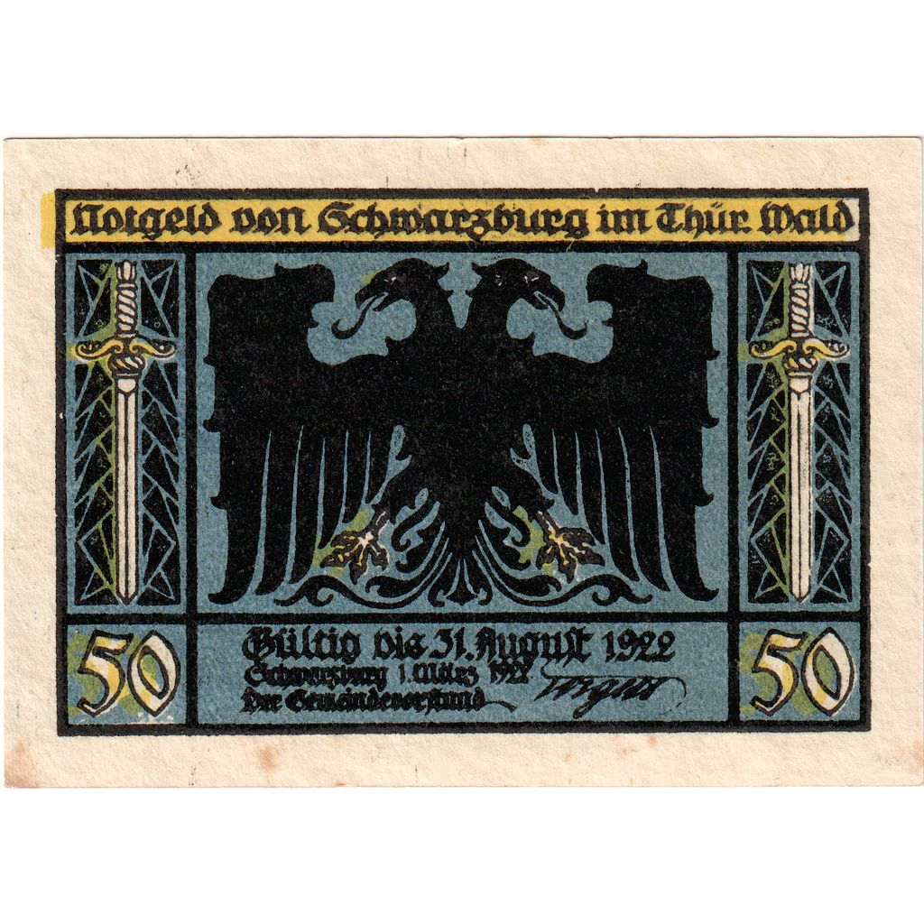 Duitsland, schwarzburg, 50 Pfennig, 1922-08-31, TTB+