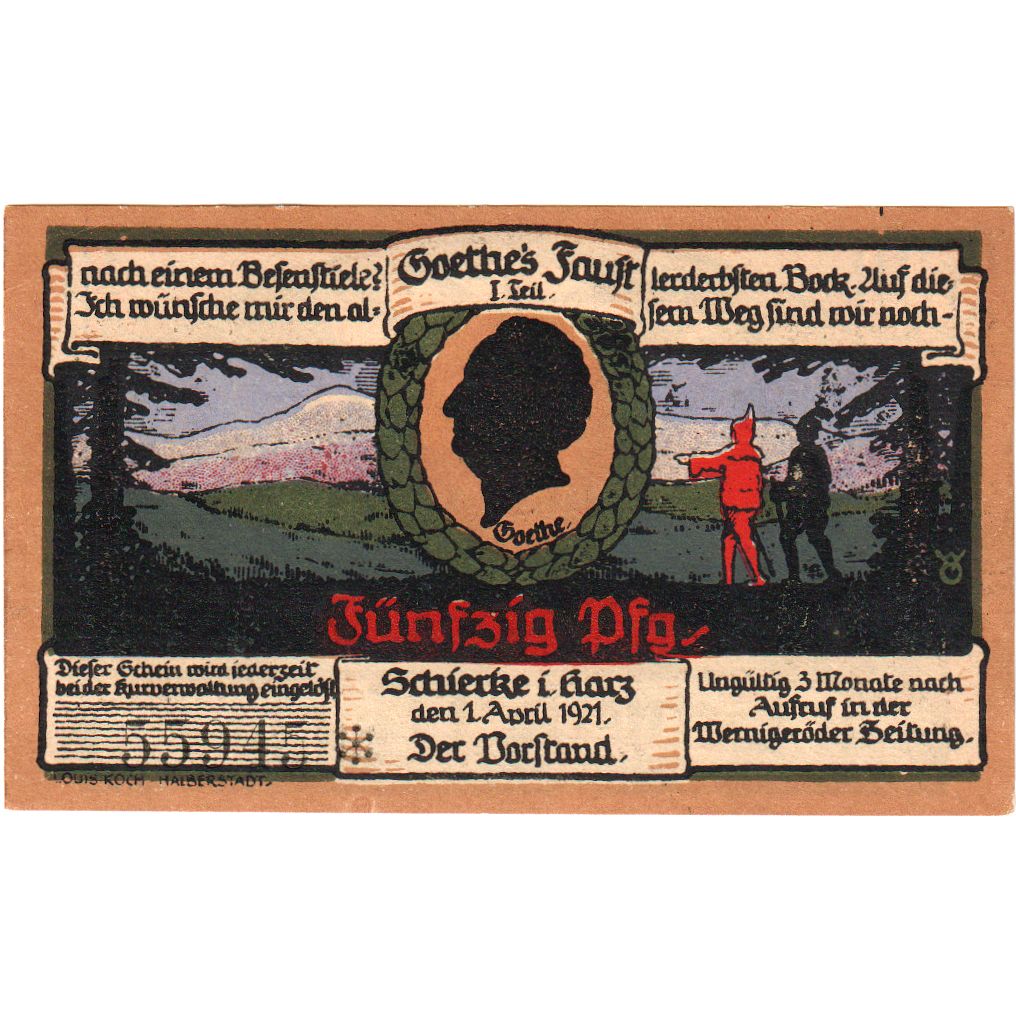 Deutschland, Schierke im Harz, 50 Pfennig, 1921-04-01, UNZ-