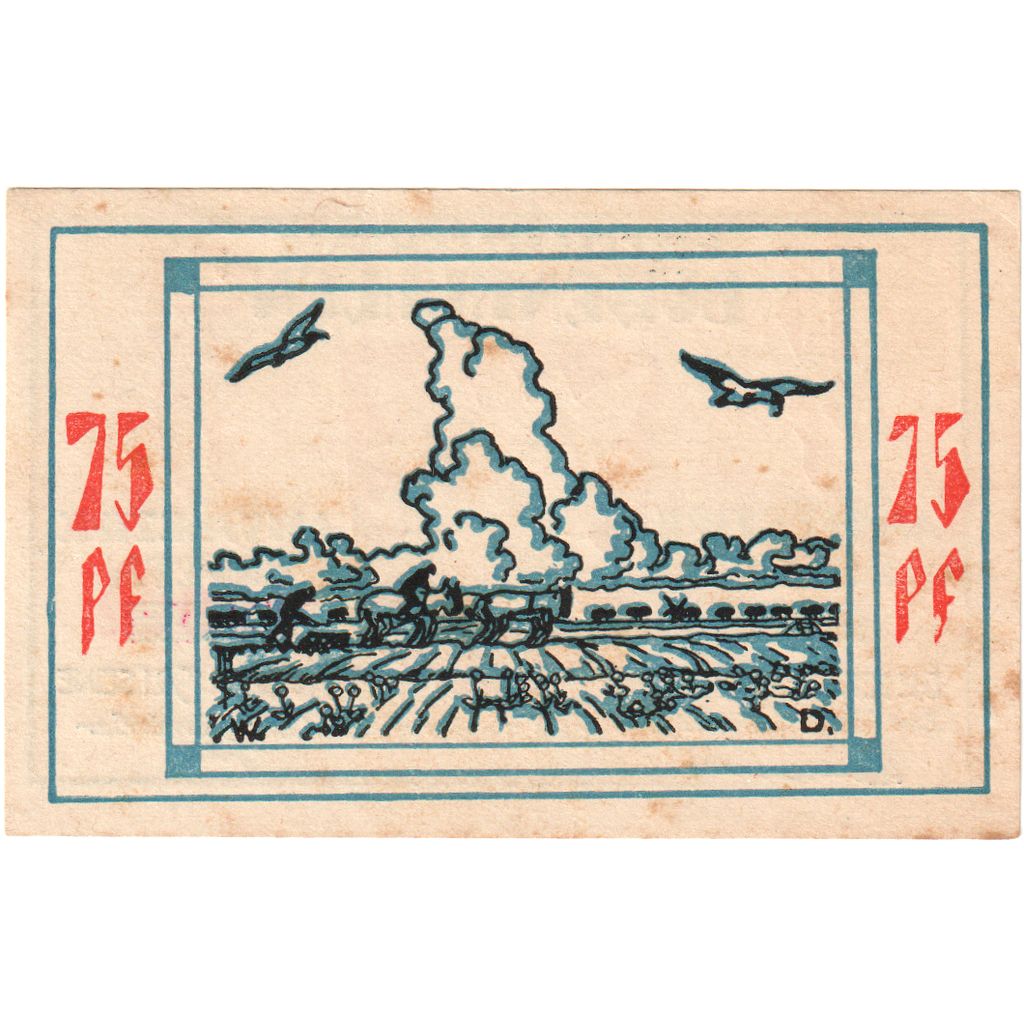 Alemania, Bullenkuhlen, 75 Pfennig, 1921-12-31, MBC