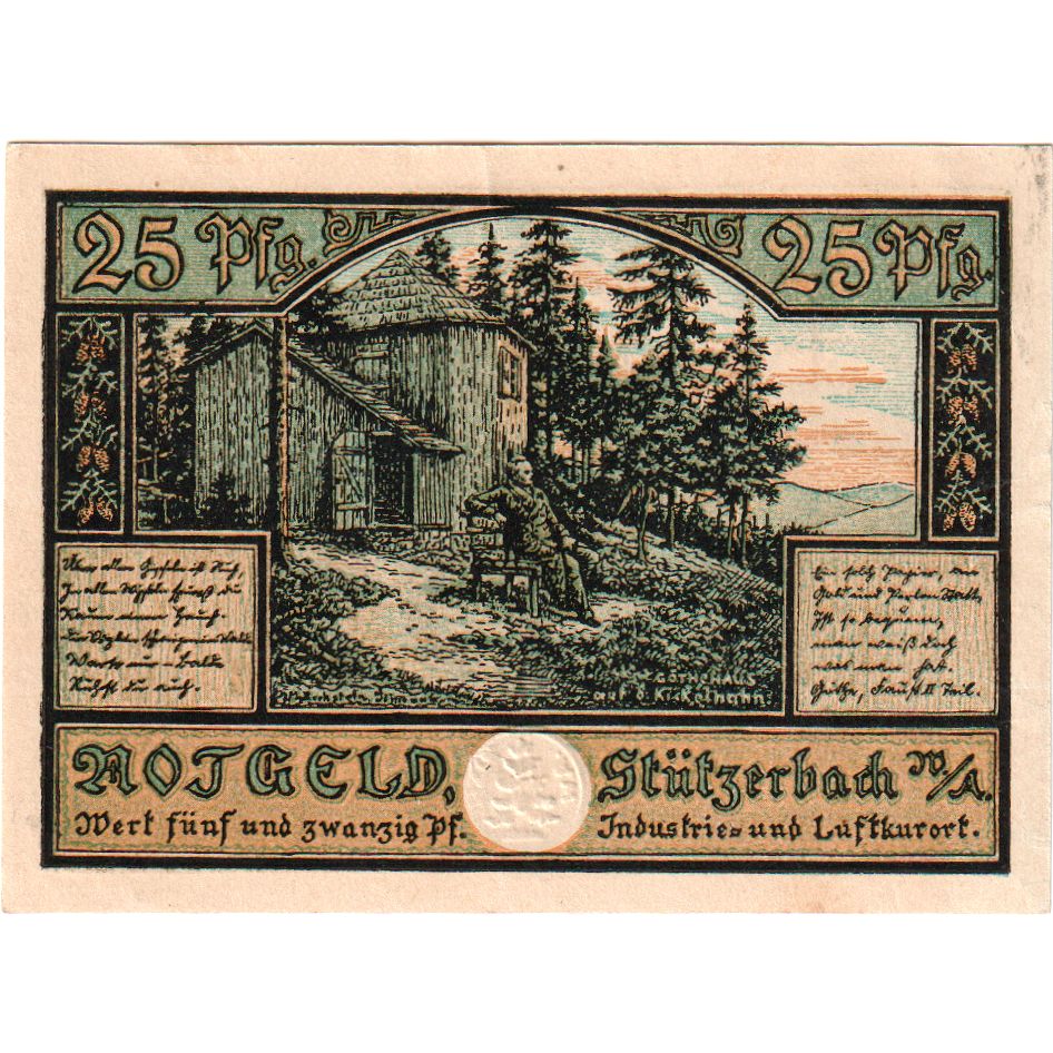 Deutschland, Stützerbach, 25 Pfennig, UNZ-