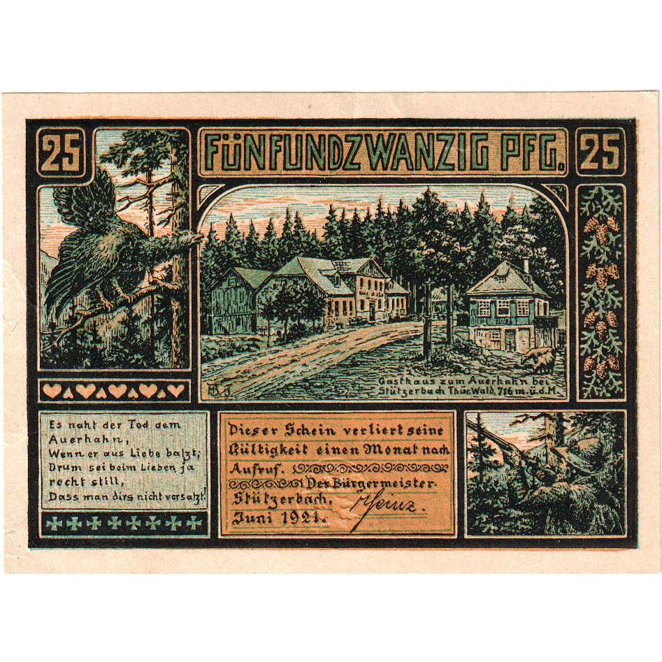 Deutschland, Stützerbach, 25 Pfennig, UNZ-