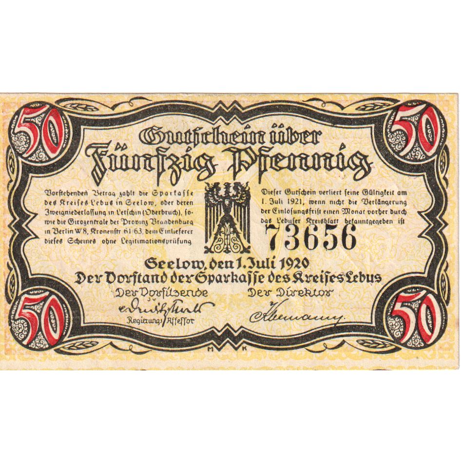 Alemania, Seelow, 50 Pfennig, 1920-07-01, SC